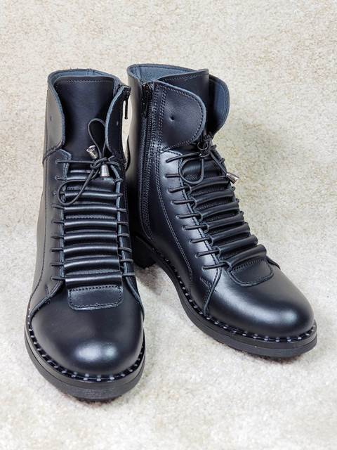 Ghete dama piele negre Nada biashoes.ro imagine reduceri